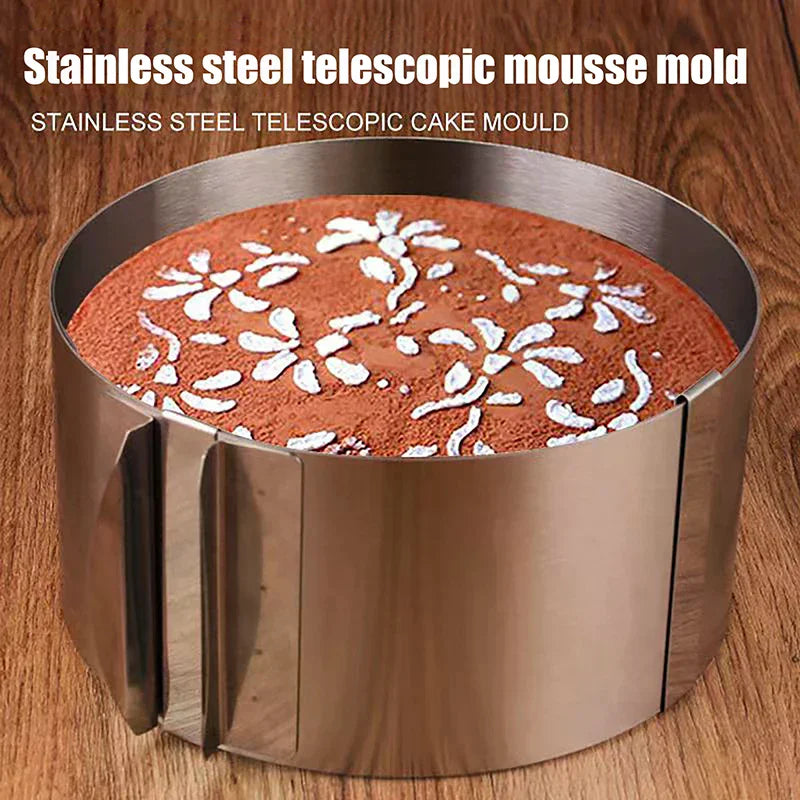 Reusable Baking Tool 6-8cm Adjustable Telescopic Mousse Ring Circle Mold Rustproof With Scale Round Cake Rings Stainless Steel Zpaxo