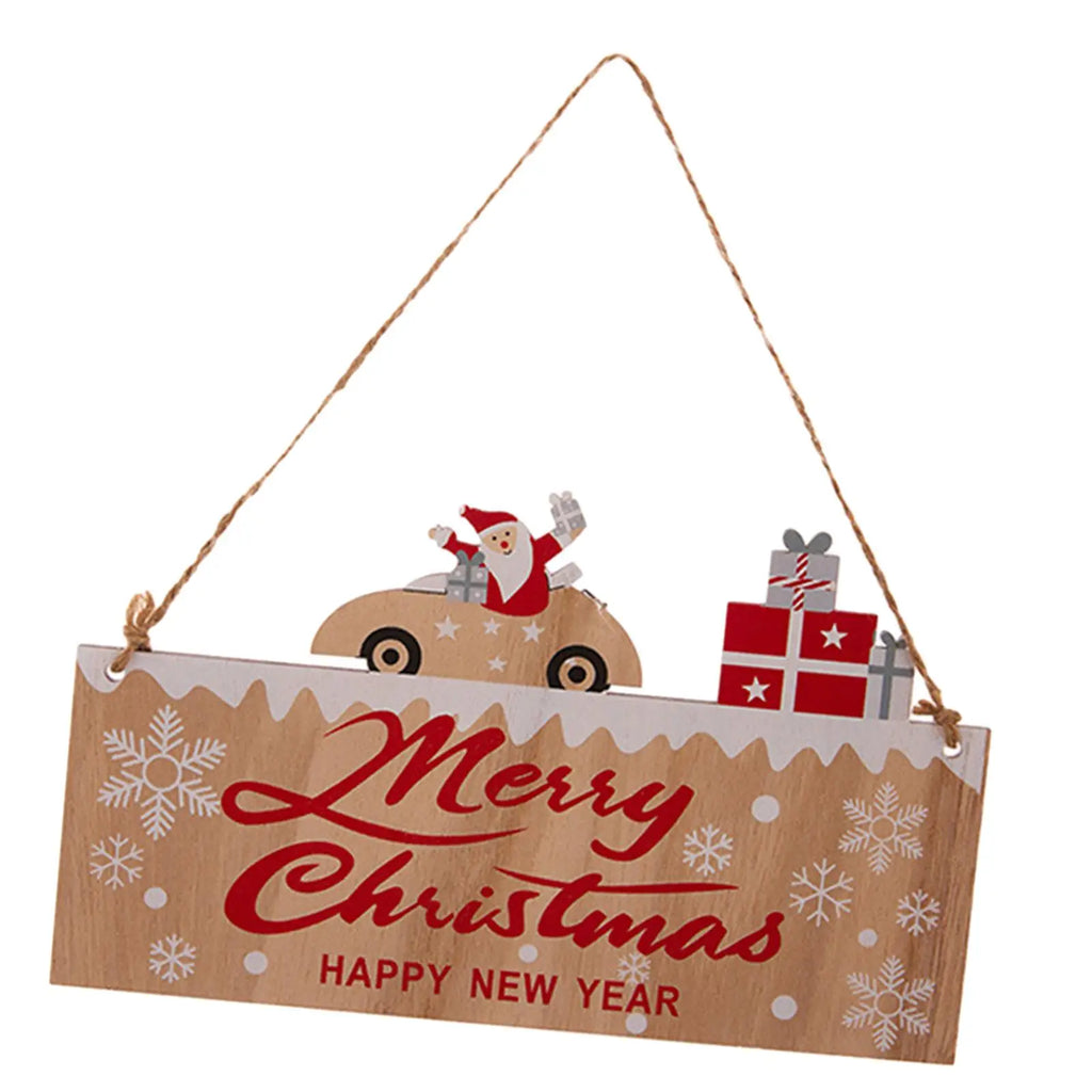 Merry Christmas Wooden Door Sign – Farmhouse Hanging Plaque Christmas Wall Plaque Zpaxo