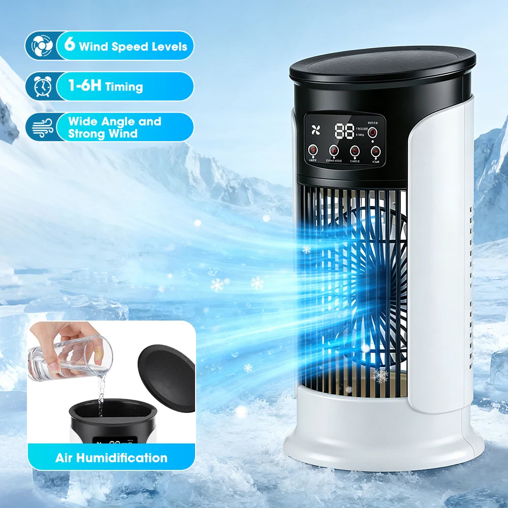 AFDEAL 6-Speed Desktop Misting Fan – Timer & 7-Color Light Desktop Misting Fan Zpaxo