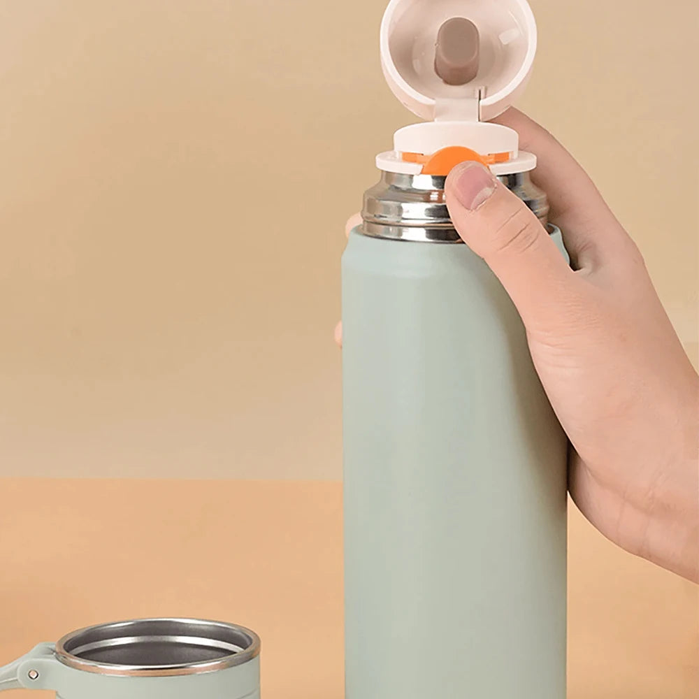 SUS316 Stainless Steel Thermos Water Bottle 500ml/600ml Insulated Bottle With Handle Thermo for Hot Cold Drinks for Outdoor Zpaxo