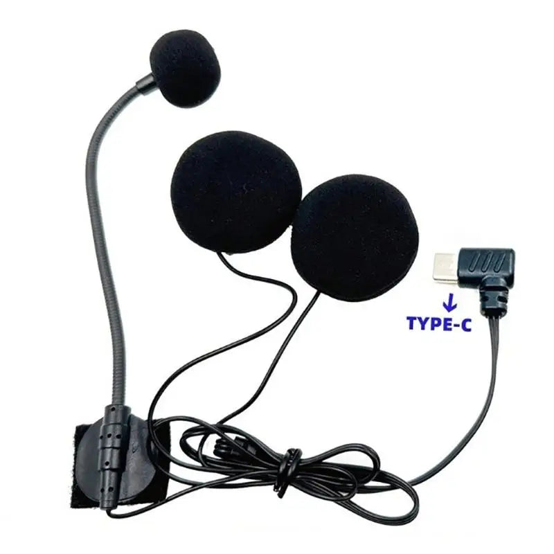 USB Type C Helmet Headset Microphone Compatibles Full Face Helmets Includes Noise Cancelling and Adjustable Boom Zpaxo