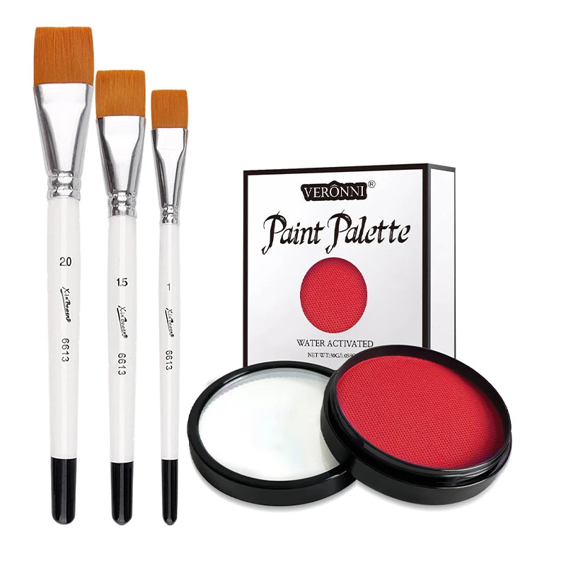 Face Body Painting Palette Non-toxic Safe Monochromatic Water Based Zpaxo 2pcs-red