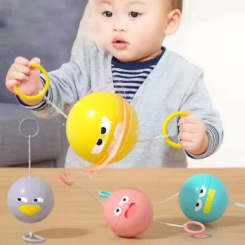 2pcs Luminous Whistle Ball Children's Rotating Flash Flywheel Puzzle Pulling Rope Childhood Creative Stress Relief work out Toy Zpaxo