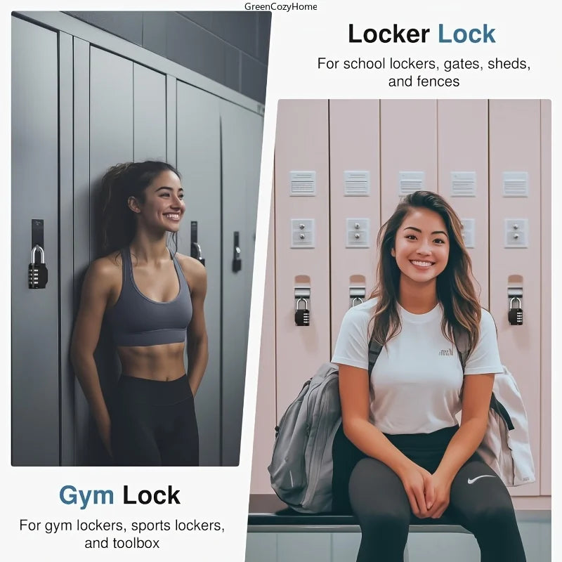 4-Digit Combination Lock Designed Securing Outdoor Items Such As Gym