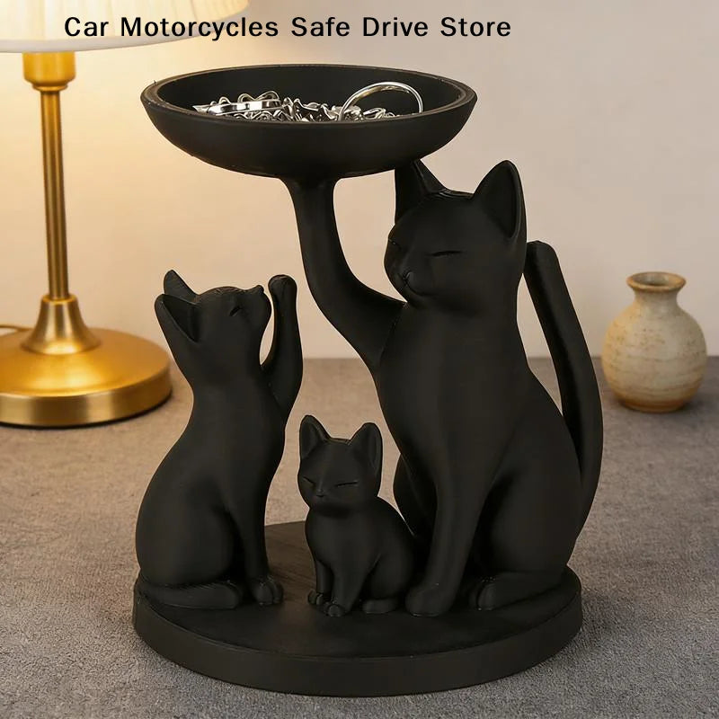 CMBlack Cat Jewelry Tray Desktop Storage Decorative Items Home