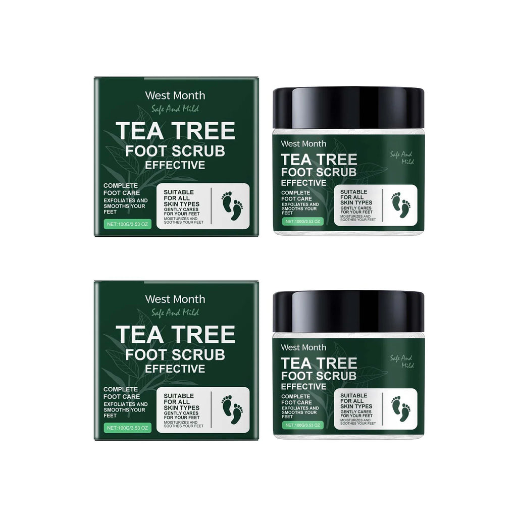 Hoygi Tea Tree Foot Scrub – Exfoliate & Soften Dry Feet Foot Scrub Zpaxo 2 x 100g Boxed