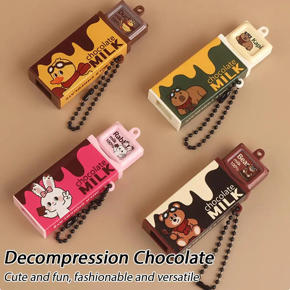 Chocolate Bar Fidget Toy Keychain – Sensory Stress Relief Fidget Sensory Toy Zpaxo 4PCS