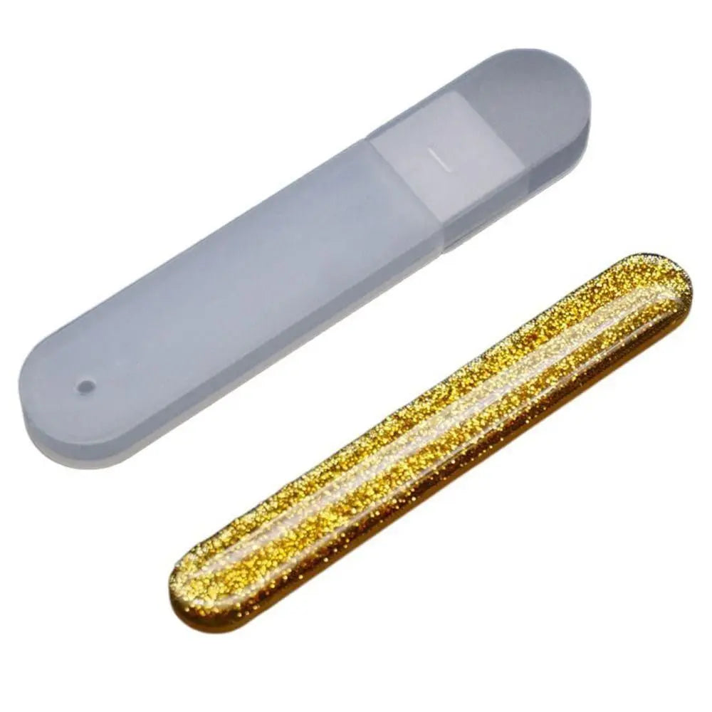 1Pcs Nano Glass Nail File Polisher Salon Manicure Tool Nail Polishing Strip with Storage Case Nail Art Polish Manicure Zpaxo gold