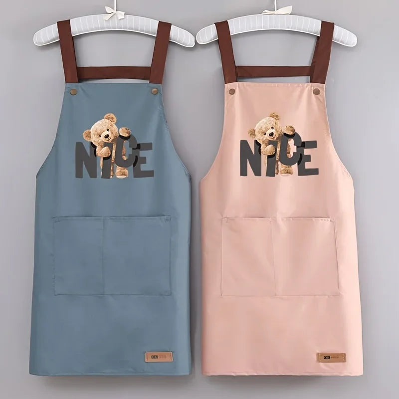 Waterproof Kitchen Apron Oil-resistant Canvas Cooking Chef Catering