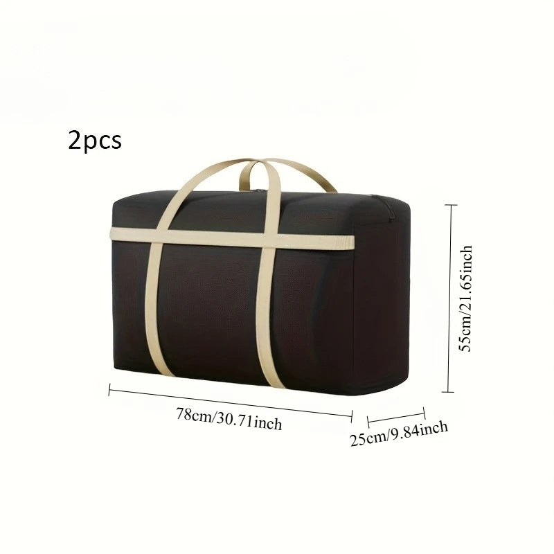 Two Extra-large Durable Storage Bags Double Zippers Reinforced
