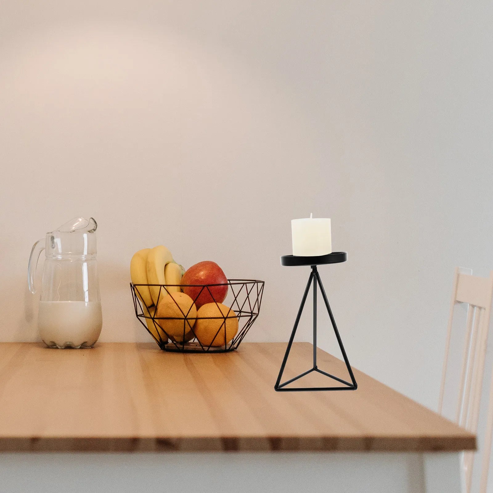 Iron Holder Geometric Hollow Candlestick Home Decorative Desktop