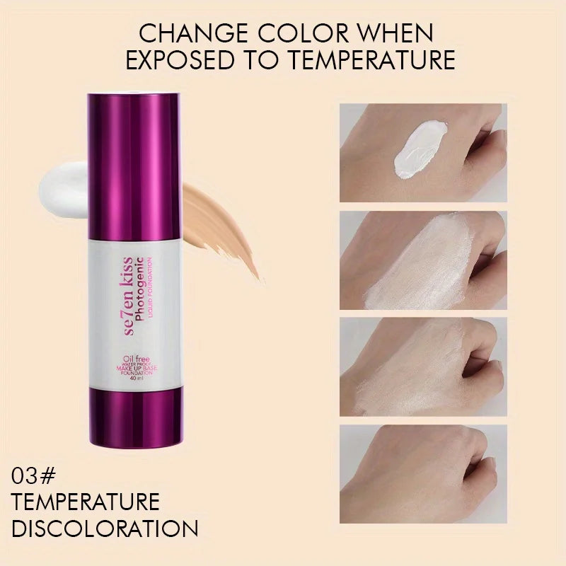 Press-type temperature-changing liquid foundation, long-lasting hydration, moisturizing, concealer, barrier cream bb cream Zpaxo