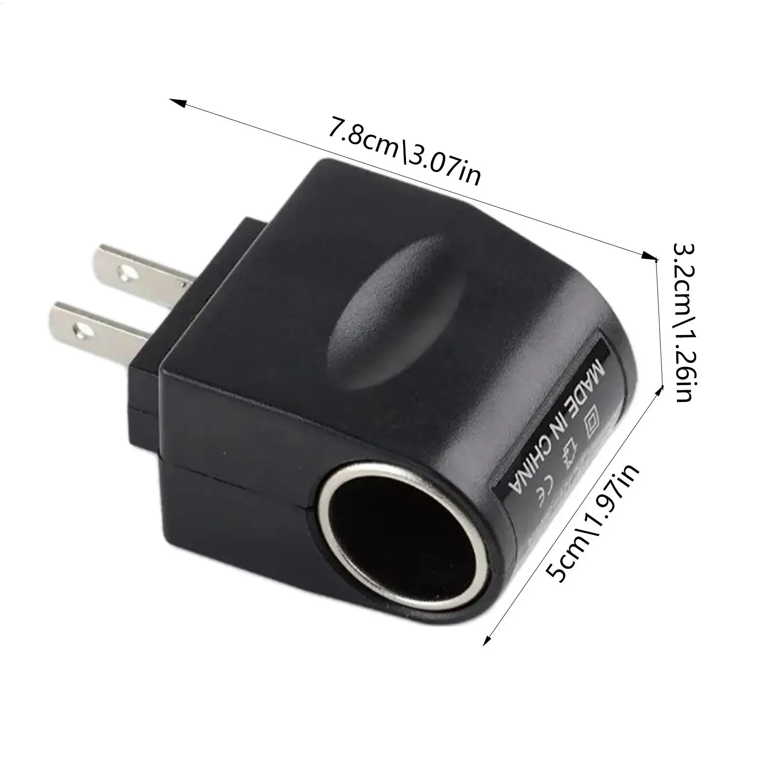 12 Volt Car Adapter 220V 12V LED Indicator Converter Black Automotive