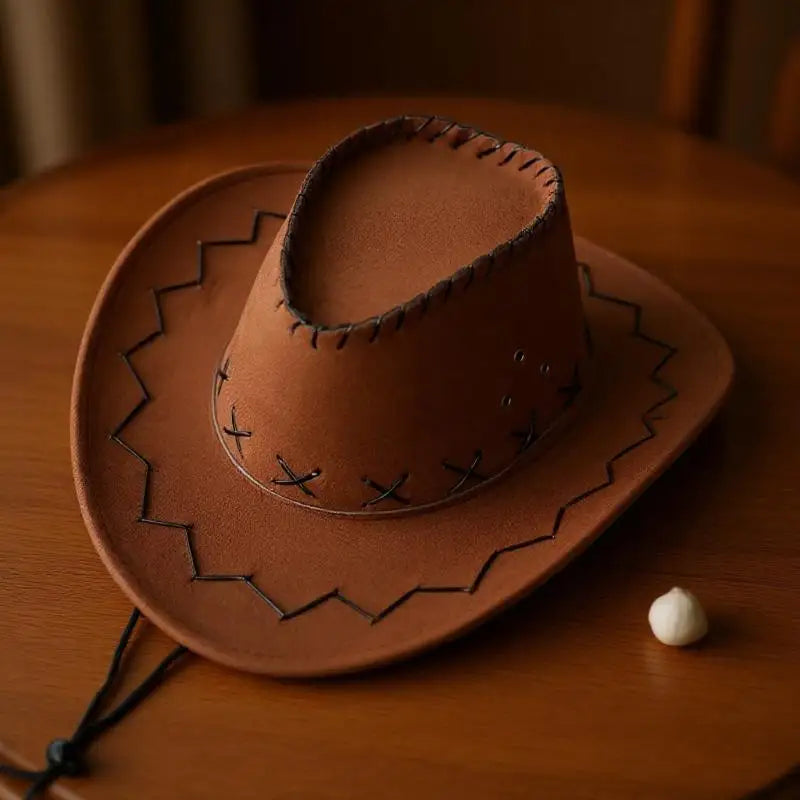 Women Men Cowboy Hat Western Suede Cowgirl Hats Fashion West Fancy Zpaxo Light coffee