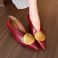 2025 Autumn Women Pumps Shoes Fashion Gold Metal Shallow Slip Single