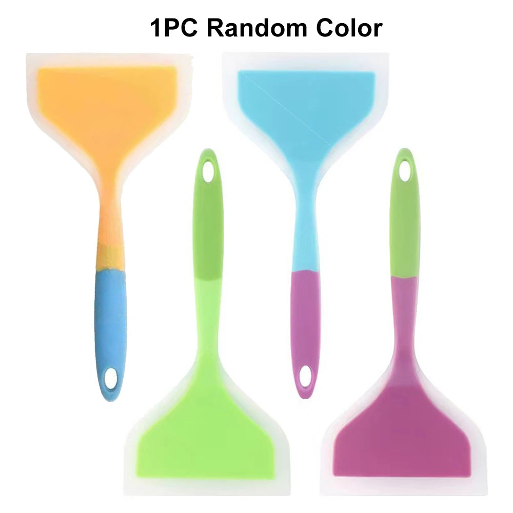 Silicone Spatula Wide Pancake Turner Nonstick Heat-Resistant Pancake Shovel for Cooking Baking Color Random Zpaxo 1PC Random Color
