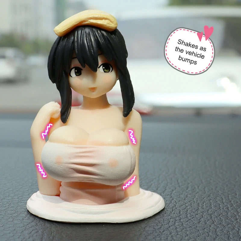 Shaking Chest Girls Car Ornaments Decoration Fashion Kawaii Dashboard