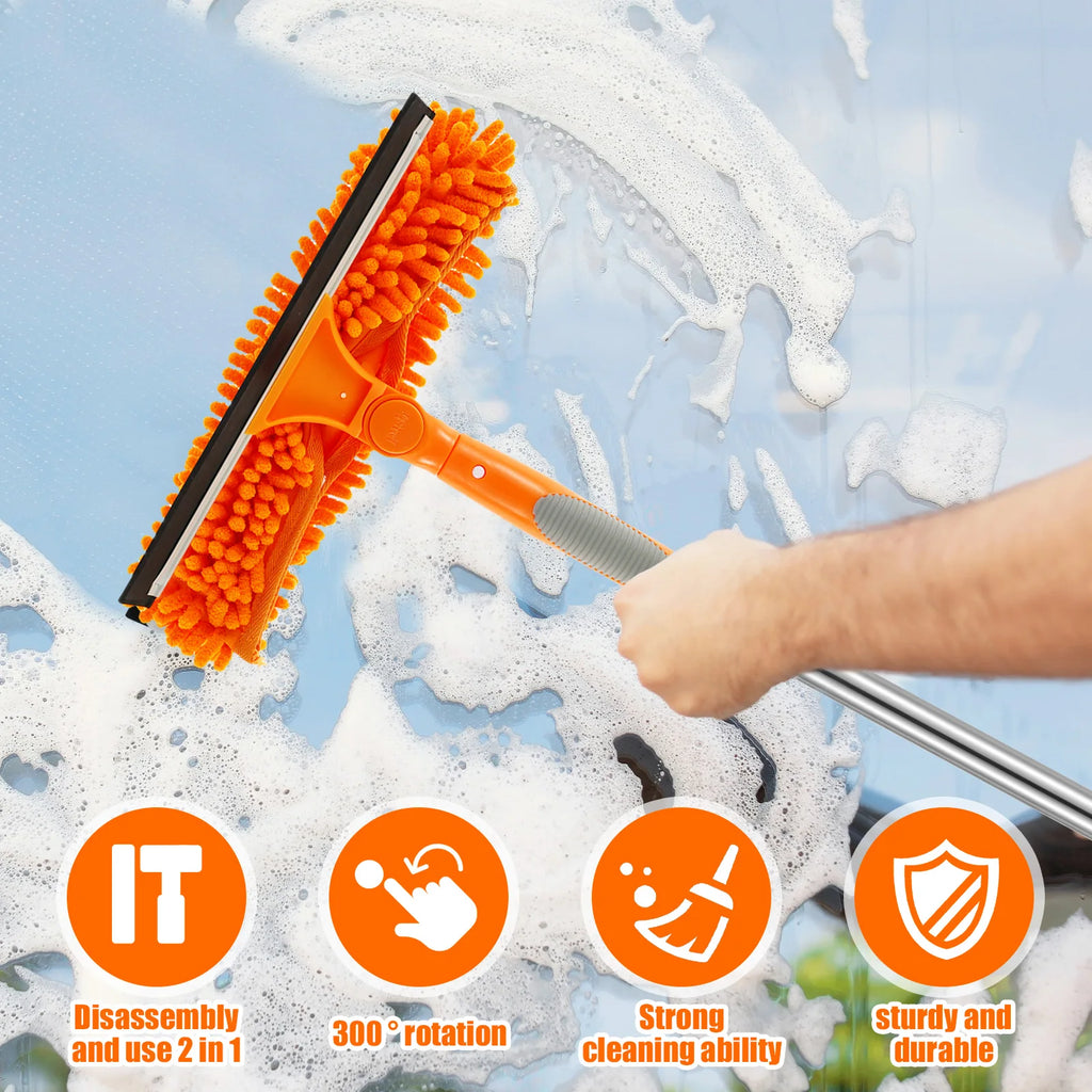 Professional Glass Cleaning kit Window Cleaning Squeegee Squeegee Window Extension Handle with 2 Pad For Walls & Ceilings Floor Zpaxo