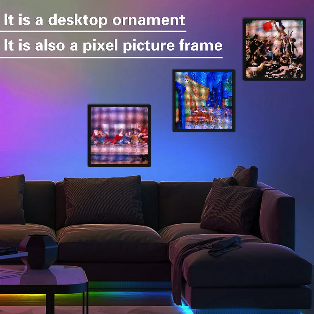 LED Pixel Display 64x64 RGB LED Matrix Panel Programmable Pixel Art Display with Bluetooth APP Control Creative Pixel Screen Zpaxo