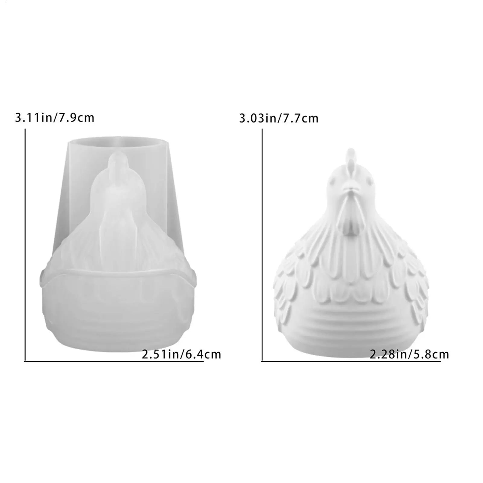3D Hen Silicone Mold – DIY Resin, Candle & Plaster Chick Mould Silicone Craft Mold Zpaxo