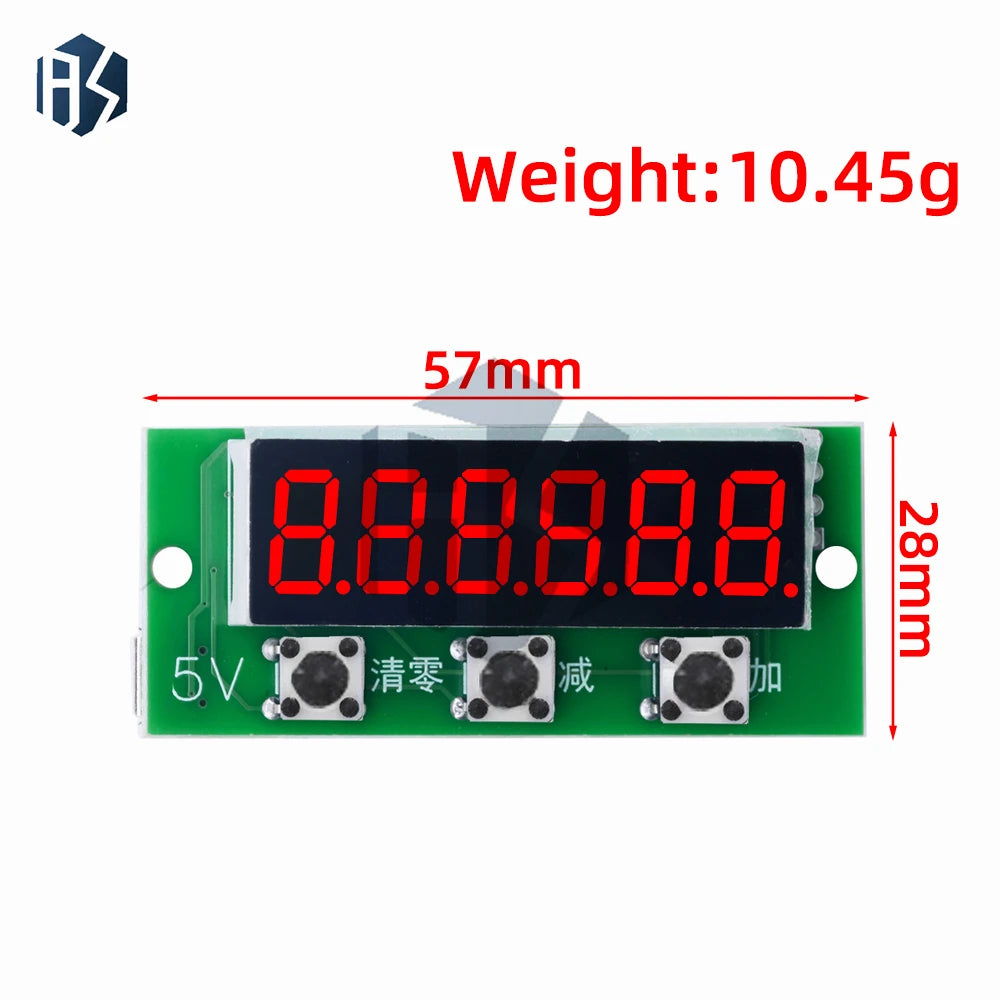 0-999999 Digital Counter Module 5V 6-Digit Red Addition Subtraction Zpaxo