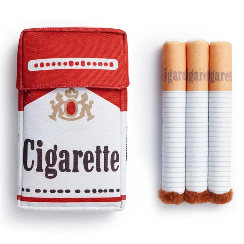 Funny Interactive Plush Dog Toy Creative Cigarette Design Giggling Chewing Toy for Playtime Perfect Gift for Dogs Zpaxo 1 set