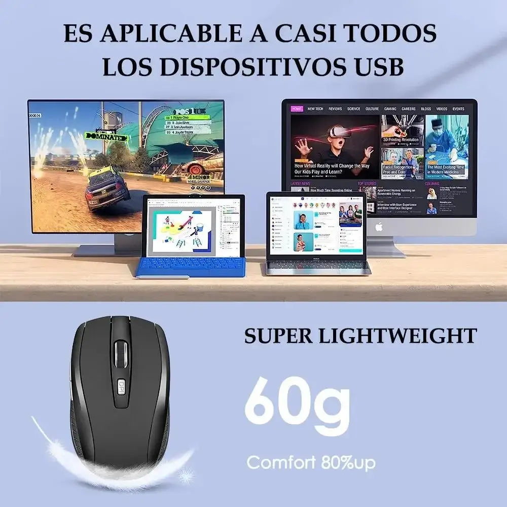 2.4G Wireless Mouse Portable Ergonomics Mouse Mobile Optical Office Silent Mouse Adjustable 1600DPI Levels For Notebook Laptops Zpaxo