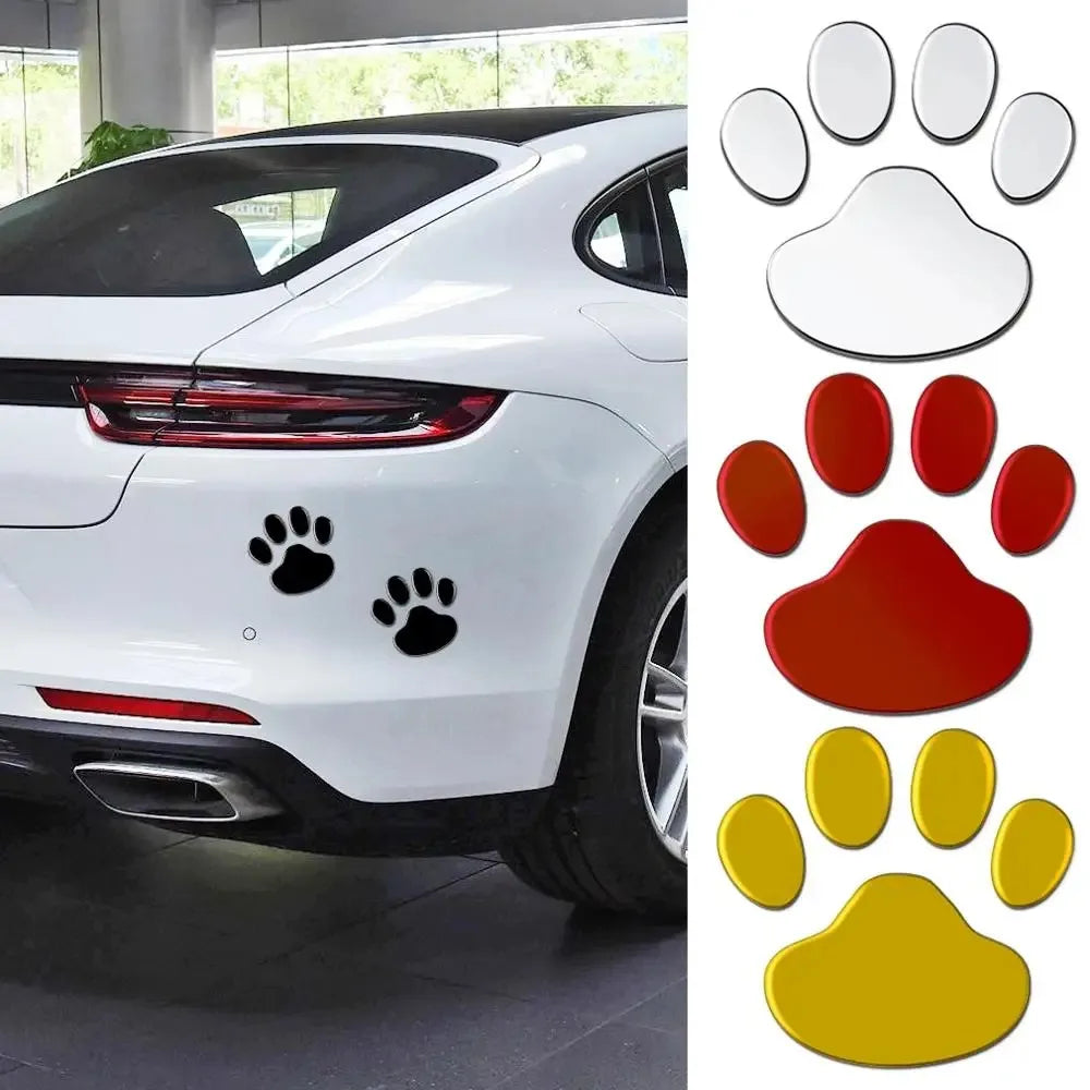 3D Paw Print Car Sticker – Dog & Cat Foot Decal