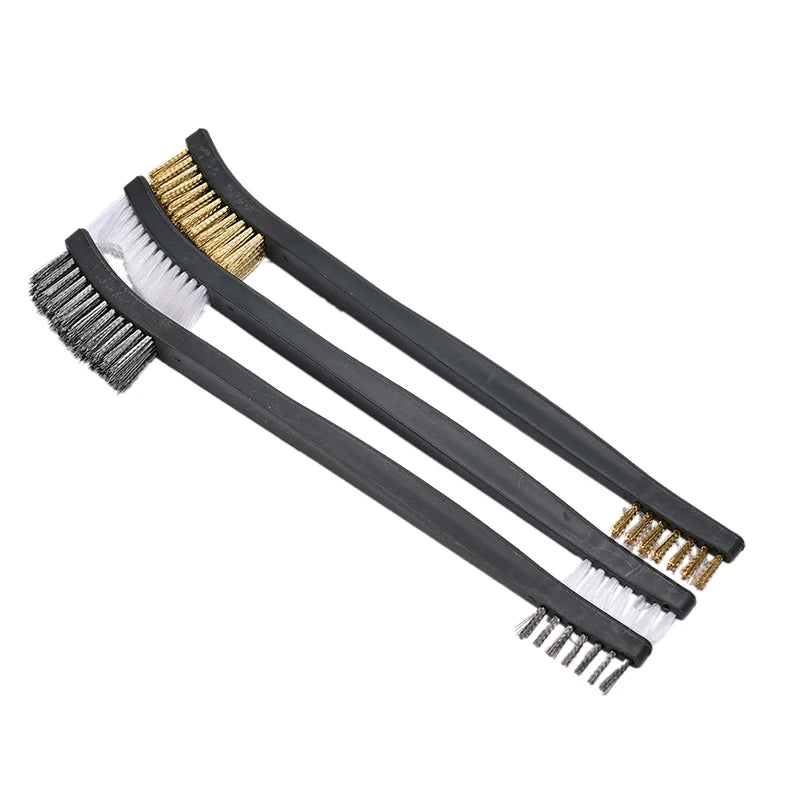 Nylon Stainless Bristle Cleaning Tool Cleaner 3x Mini Wire Brush Brass Zpaxo ... ...
