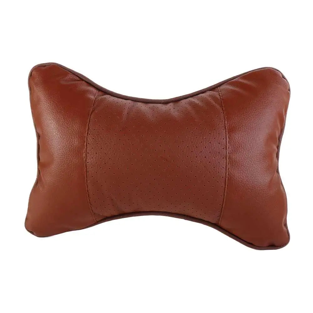 PU Leather PU Leather Car Neck Pillows Comfortable Breathable Auto Seat Head Neck Rest Cushion Easy Install Zpaxo brown
