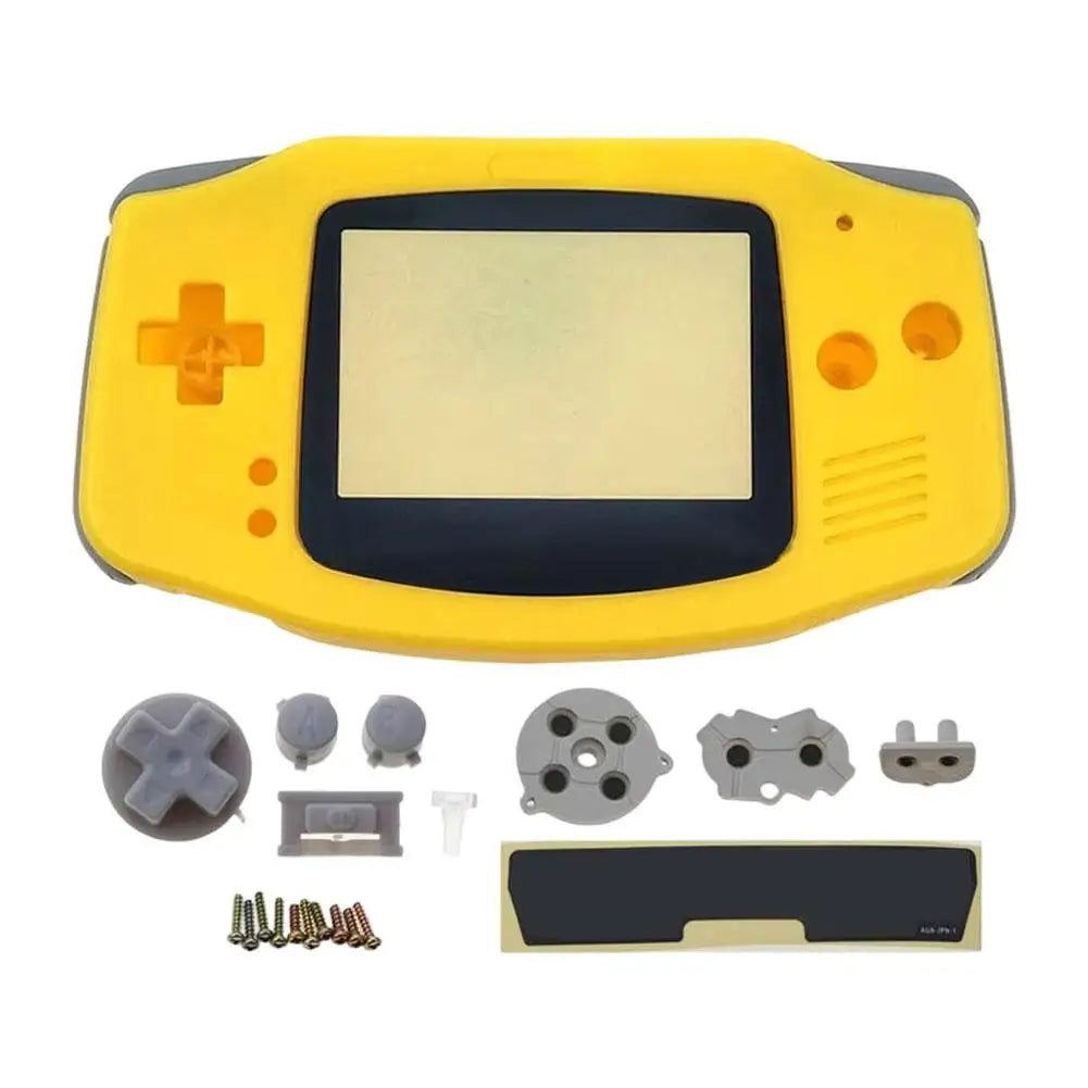 For Custom GBA Housing Shell For Game Boy Game Console Protection Case Advance Replacement Button Screws Kit Clear Transparent Zpaxo Yellow