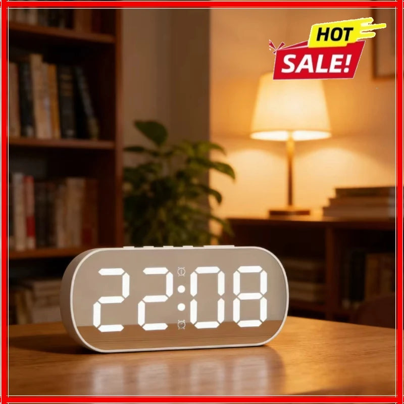 3D LED Digital Alarm Clock with Large Display - Dual Alarm, Snooze, Temperature & Date - 5 Level Brightness & Night Mode Moder Zpaxo