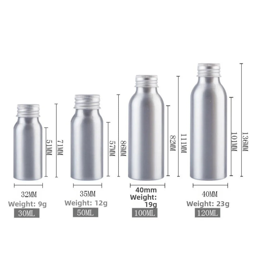 Aluminum Bottle Screw Cap Reusable Silver Cans Empty Refillable Zpaxo