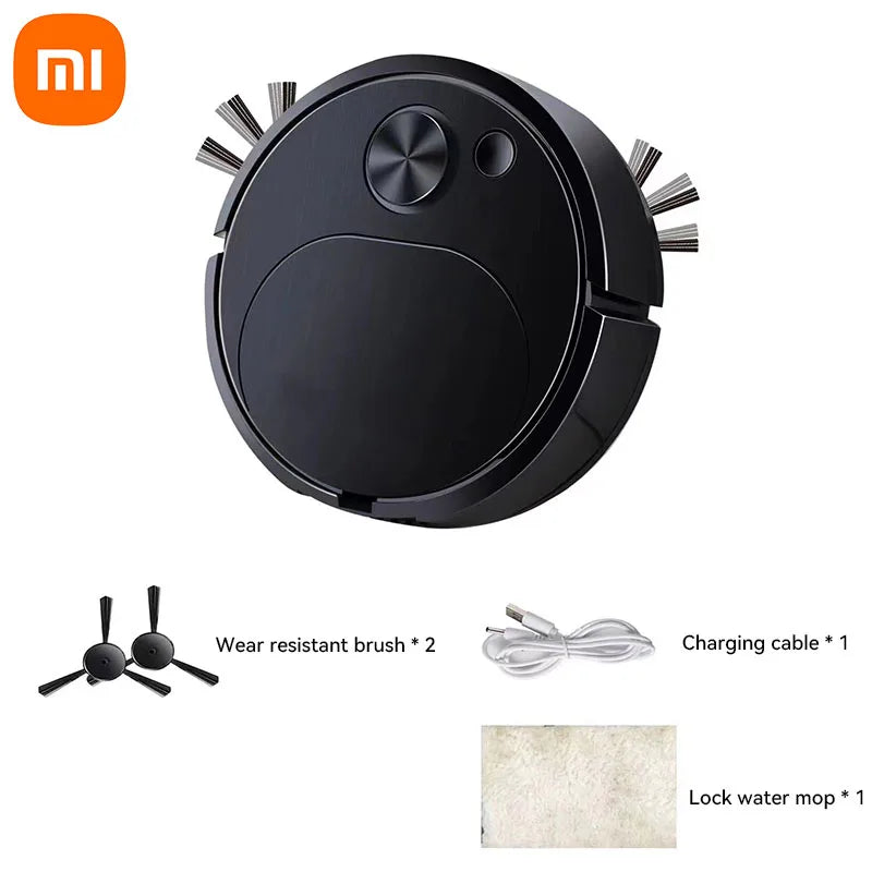 Automatic Electric Floor Vacuum Cleaner 3-in-1 1500Pa USB Rechargeable Wireless Sweeping Mop for Home Office Use Zpaxo black