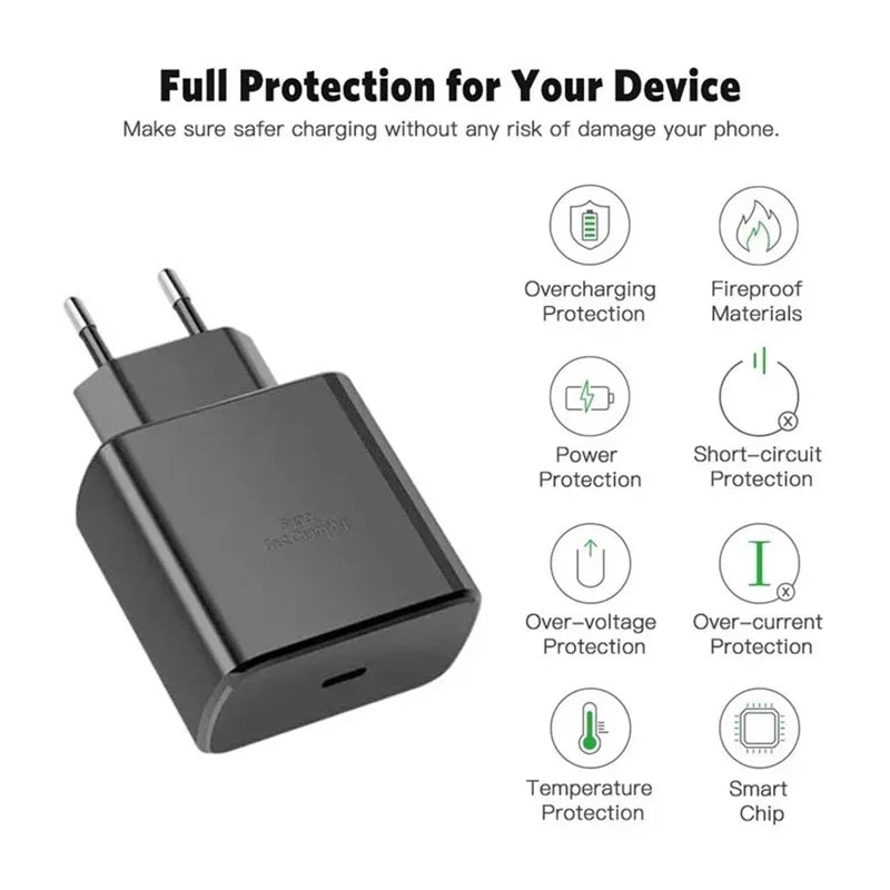 5A 45W PD USB-C Fast Charger Samsung S22 S23 S24 Note 20 A14 A15 A25