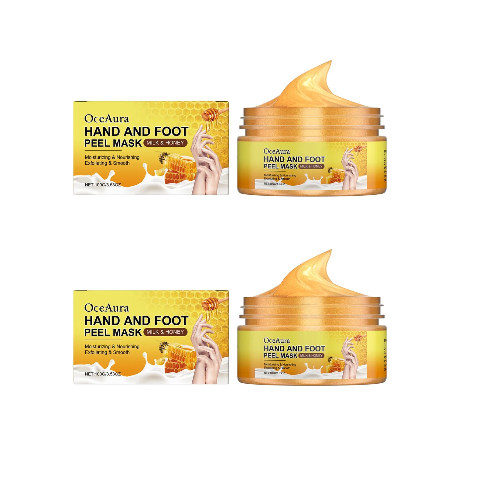 Exfoliating Hand Foot Mask Moisturizing Improve Rough Dryness Heel Cracked Care Remove Callus Dead Skin Soft Smooth Skin Care Zpaxo 2 x 100g Boxed