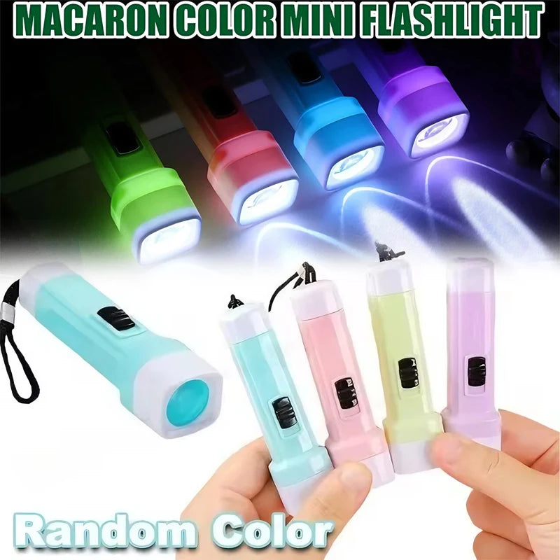5- Outdoor Kids LED Flashlight Mini Portable Plastic Light Lanyard