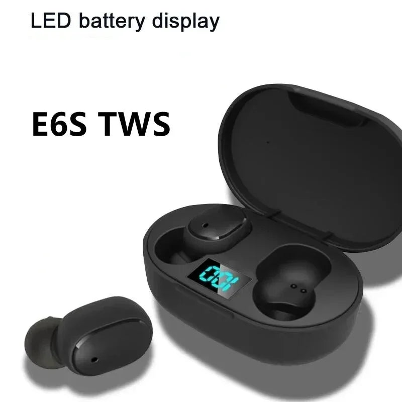 E6S Wireless Bluetooth Headset 5 2 Earphones LED Battery Display