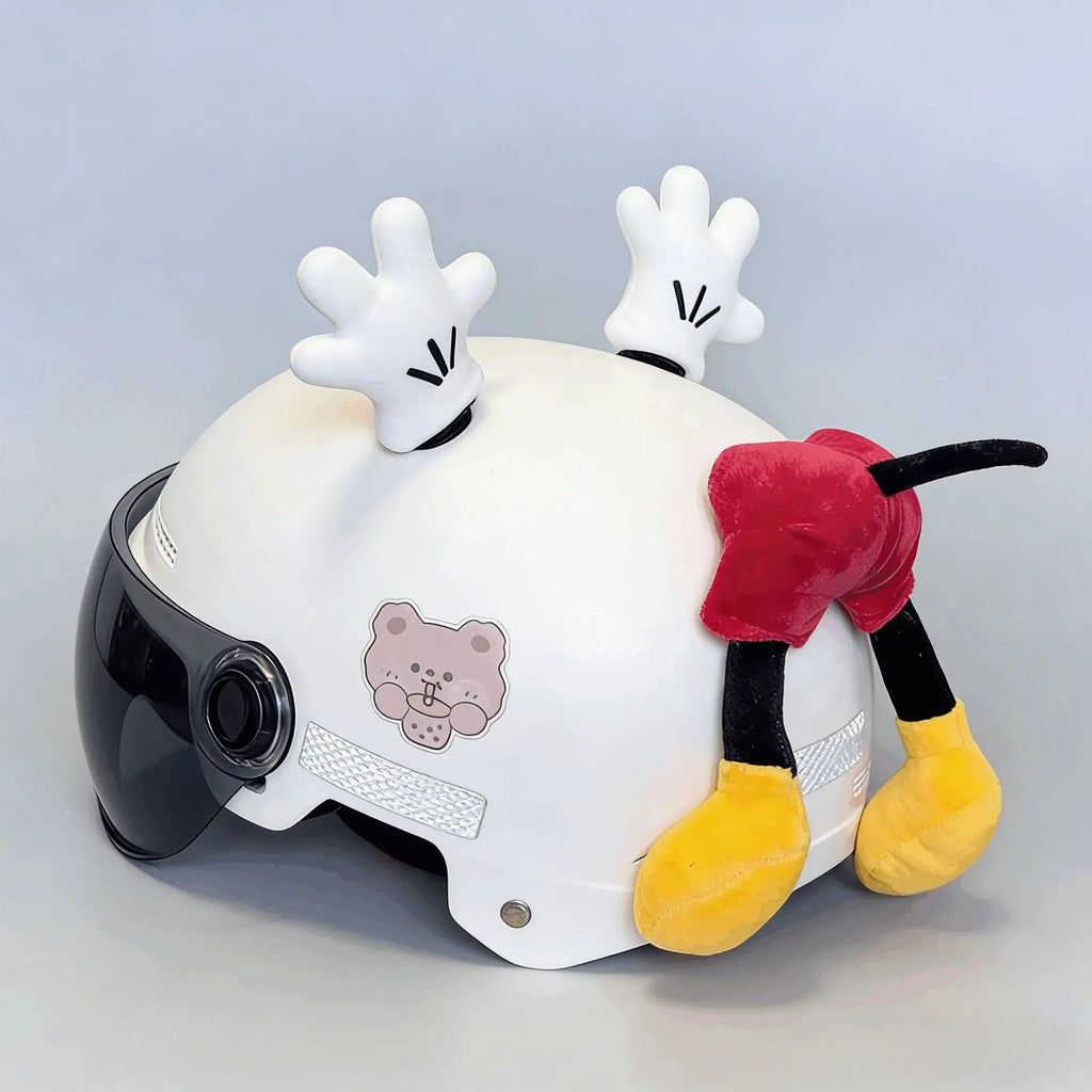 Cute Mouse Plush Helmet Decoration – Funny 3D Doll Accessory