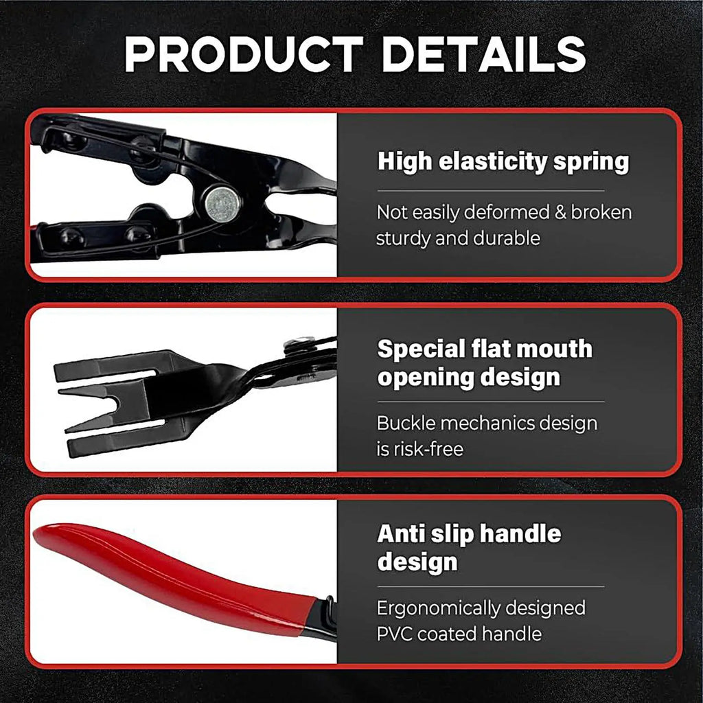 Car Trim Clip Removal Pliers Car Interior Clip Fastener Panel Pliers Ergonomic Tools Multifunctional Puller for Maintenance Zpaxo