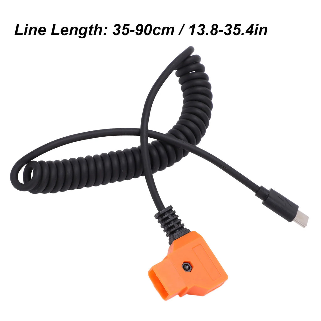 USB C Power Flexible Cable D Tap Coiled Cord V Mount Battery Supply