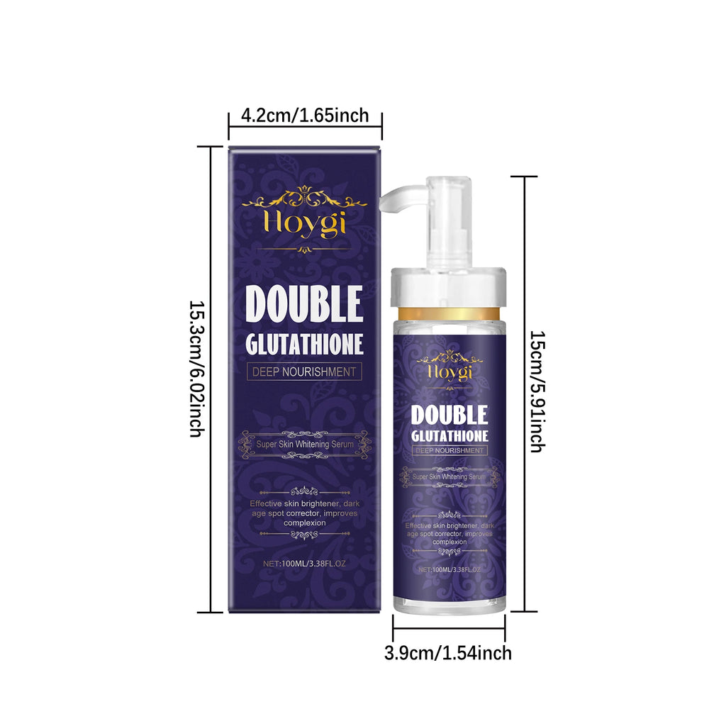 Double Glutathione Serum Lightens Dark Spots Even Skin Tone Skin Radiant Moisturizing Hydrating Smoothing Brighten Skin Care Zpaxo