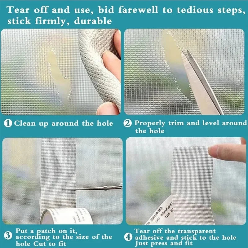 5/10cm Window Screen Repair Tape Self Adhesive Mesh Tape Net Door Fix Patch Anti Insect Mosquito Mesh Broken Holes Repairing Zpaxo
