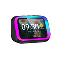 Smart Speaker Voice Assistant Portable BT Speaker Alarm Clock with RGB Lights for Bedroom Zpaxo Black