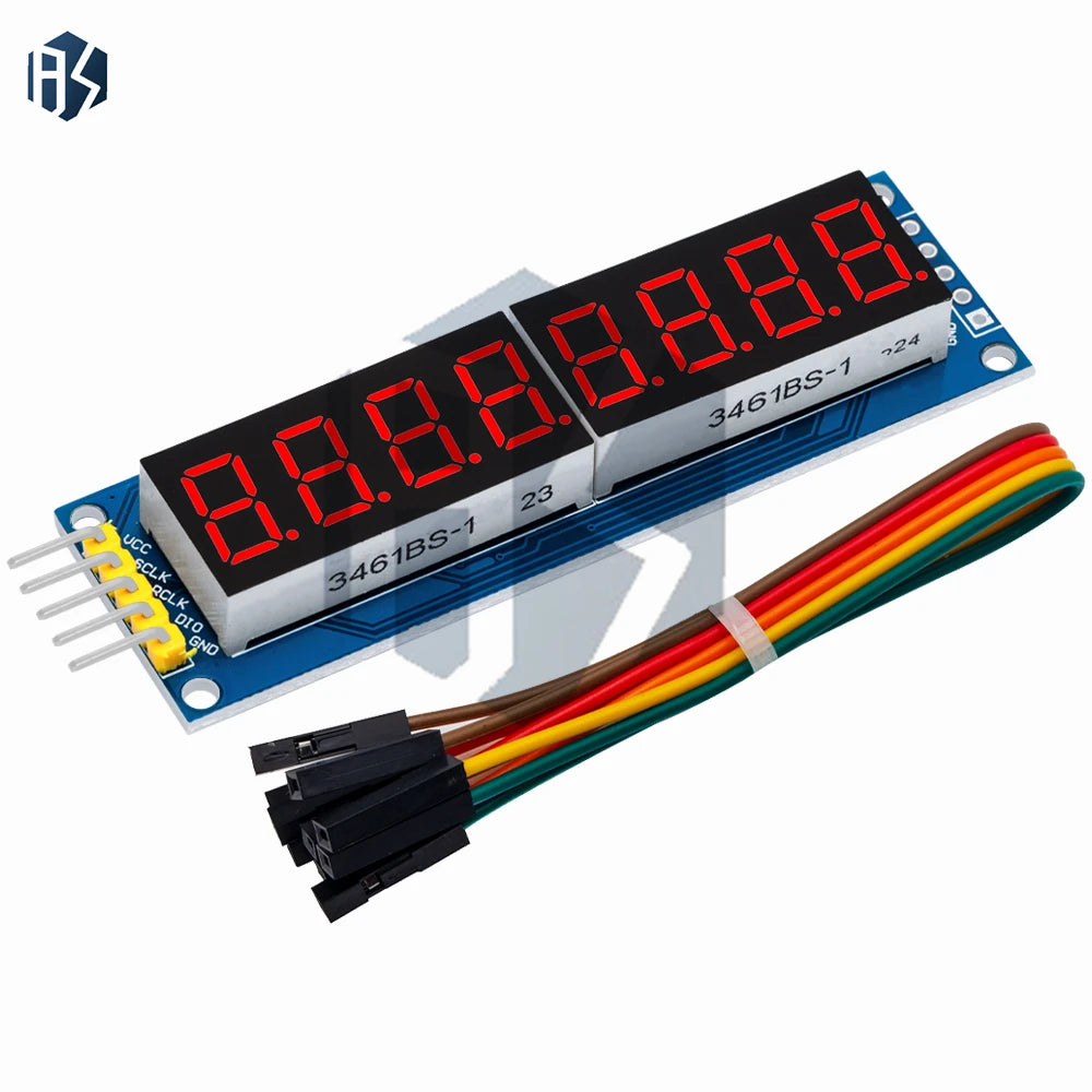 BAISHUN 8-Digit Red Segment Driver Board 74HC595 3-Wire Serial LED Zpaxo