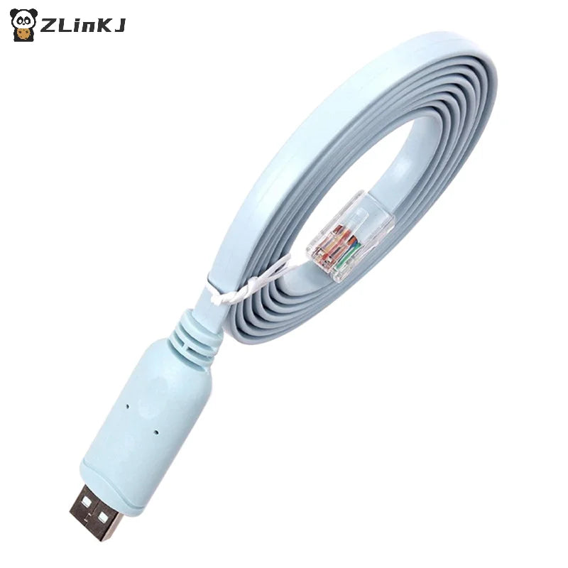 ▶1PCS USB to RJ45 Console Cable RS232 Serial Adapter for Router RJ 45 8P8C Converter USB Console Cable Switch Control Cable Zpaxo
