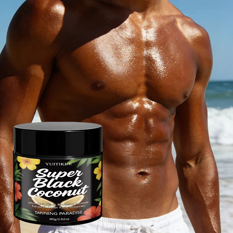 YUITIKUE Super Black Coconut Tanning Cream | Bronzer 80g Self Tanning Cream Zpaxo