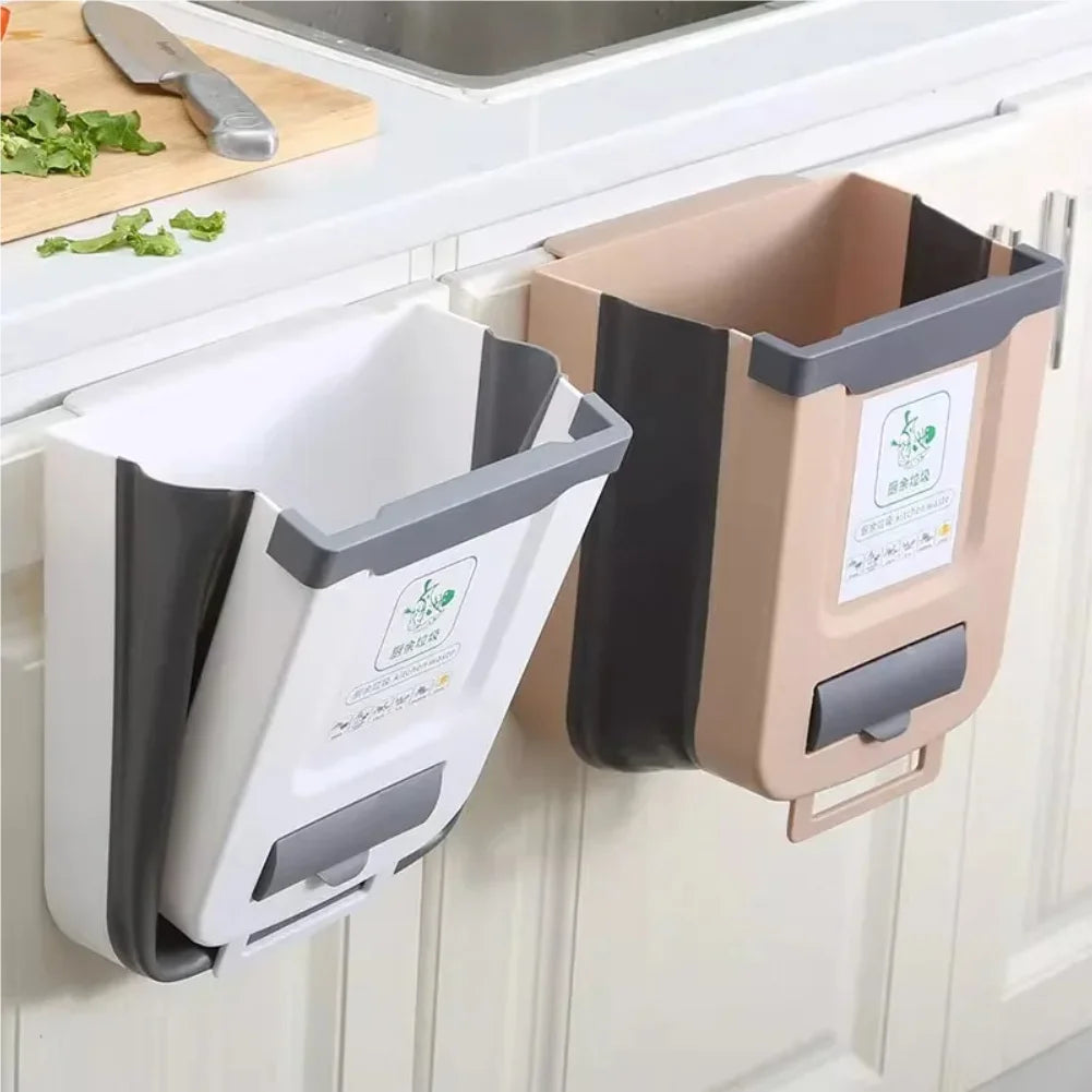 Kitchen Folding Trash Can Wall Mounted Trash Can Kitchen Cabinet Door Mounted Trash Can Folding Trash Can for Vehicles Zpaxo