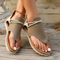 Fashion New Women Sandals Elegant Leopard Print Comfortable Boho Style Female Sandals Cover Heel Lady Casual Shoes Sandals Zpaxo Khaki 38