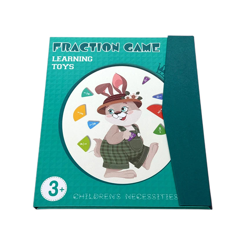 Montessori Magnetic Fraction Learning Math Toys Montessori Arithmetic Teaching Aids Wooden Book Educational Toys for Children Zpaxo A